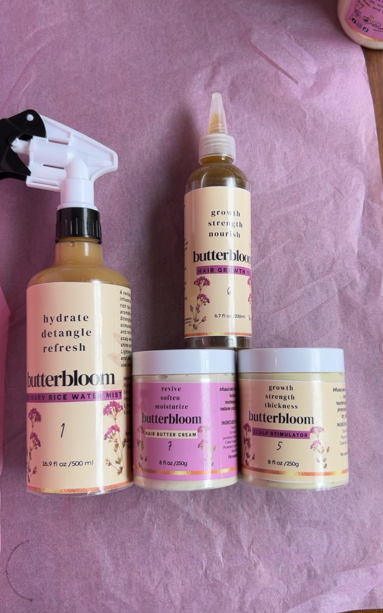 Shea Butter Hair Growth Bundle Set for Curly Natural Dry hair, Ayuverdic Herbal Organic Hair butter Curly Hair Products for Healthy Hair - butterbloom