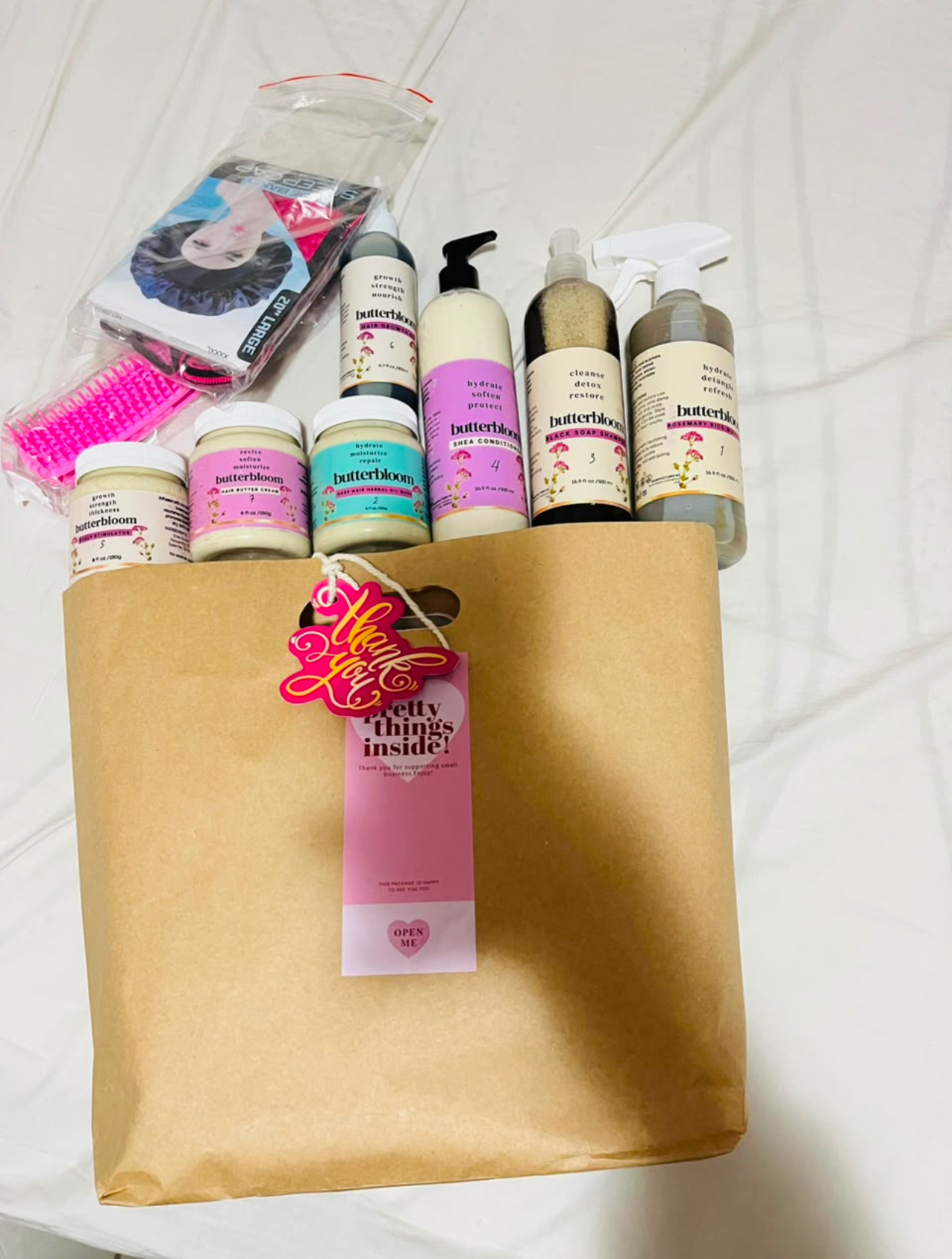 Hair Growth Bundle - Natural Hair Care Routine | Shea butter, Ricewater, African Black Soap Shampoo, Growth oil & Scalp Stimulator