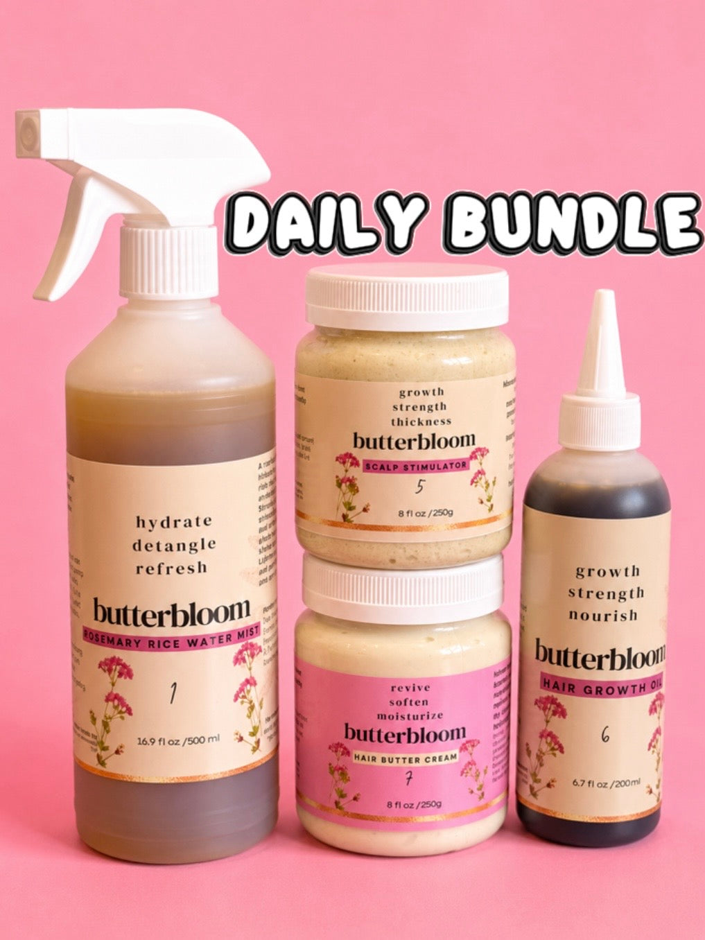 Shea Butter Hair Growth Bundle Set for Curly Natural Dry hair, Ayuverdic Herbal Organic Hair butter Curly Hair Products for Healthy Hair