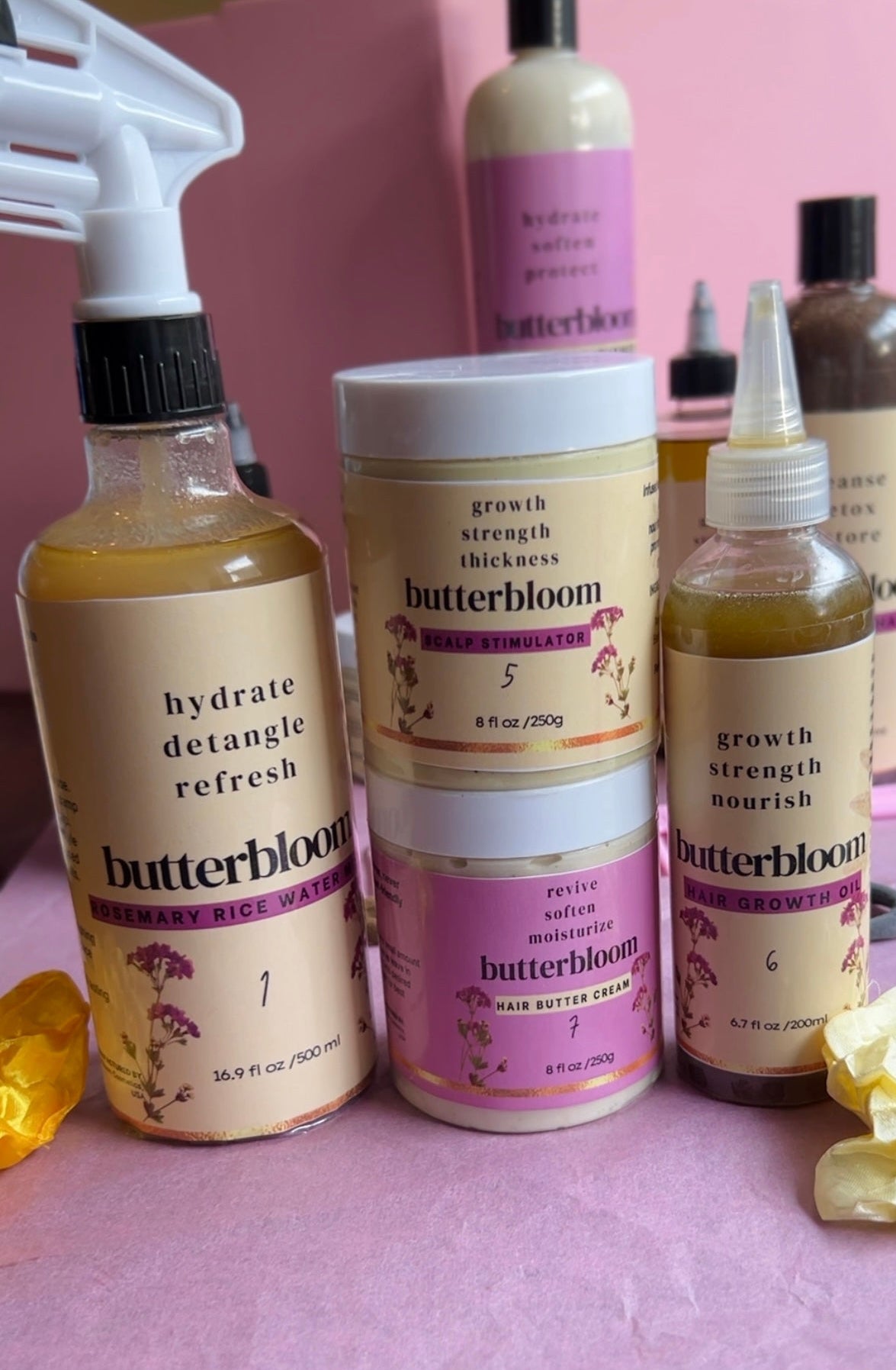 Shea Butter Hair Growth Bundle Set for Curly Natural Dry hair, Ayuverdic Herbal Organic Hair butter Curly Hair Products for Healthy Hair - butterbloom 