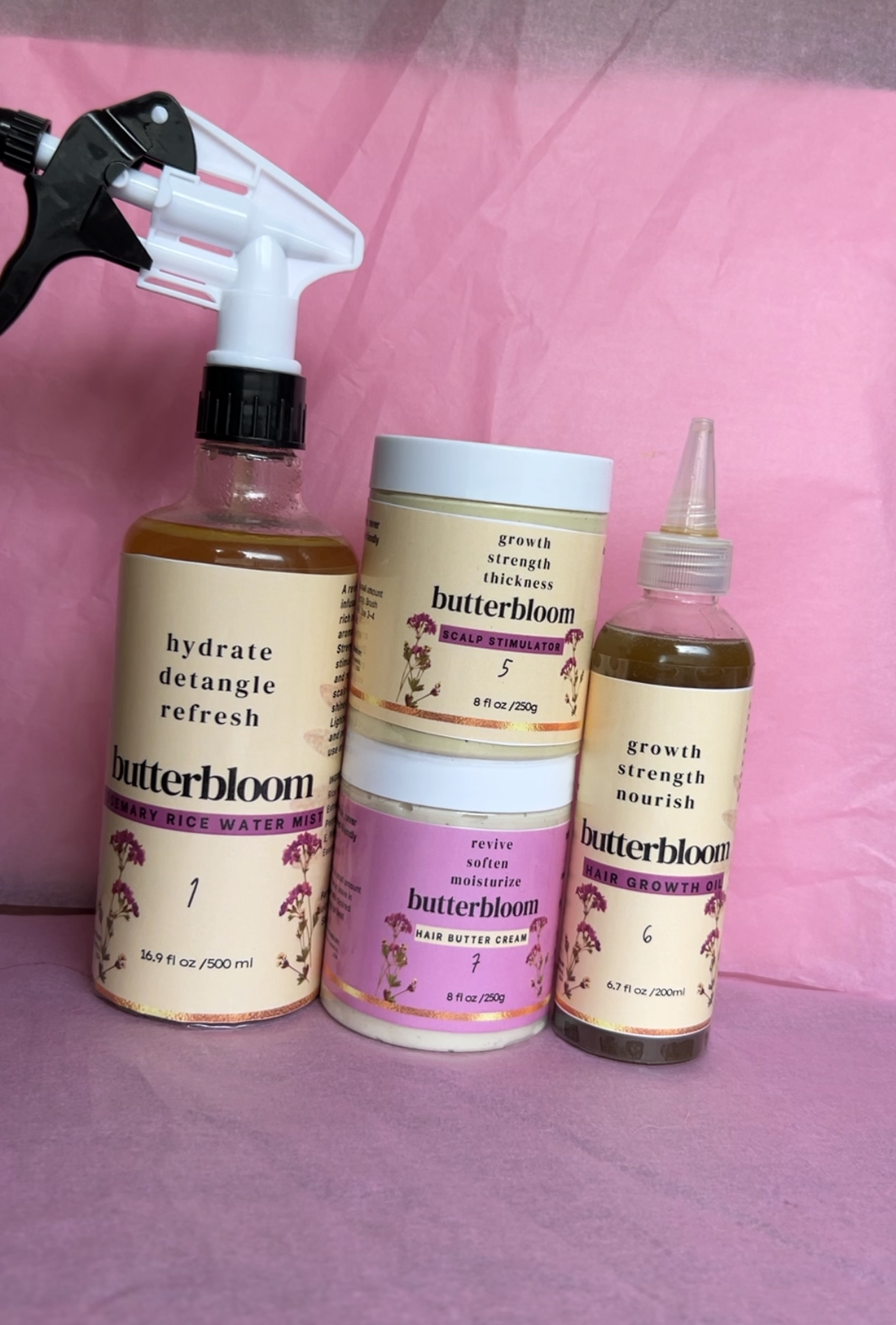 Shea Butter Hair Growth Bundle Set for Curly Natural Dry hair, Ayuverdic Herbal Organic Hair butter Curly Hair Products for Healthy Hair - butterbloom 