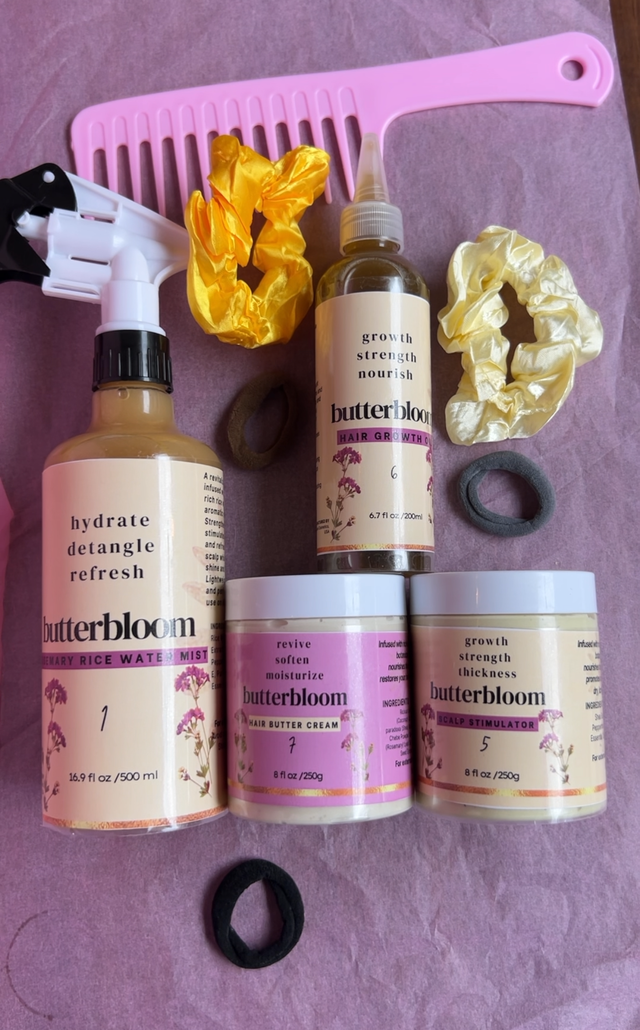 Shea Butter Hair Growth Bundle Set for Curly Natural Dry hair, Ayuverdic Herbal Organic Hair butter Curly Hair Products for Healthy Hair - butterbloom 