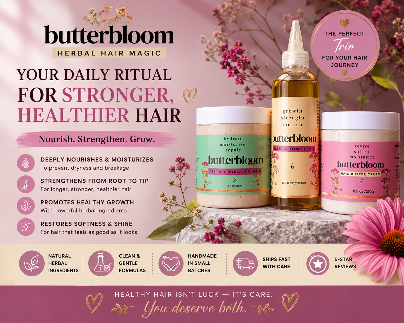 Natural hair Growth Bundle | For Scalp care, Intense Hydration & Healthy hair
